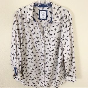 Style and Co. Butterfly Print Button Up